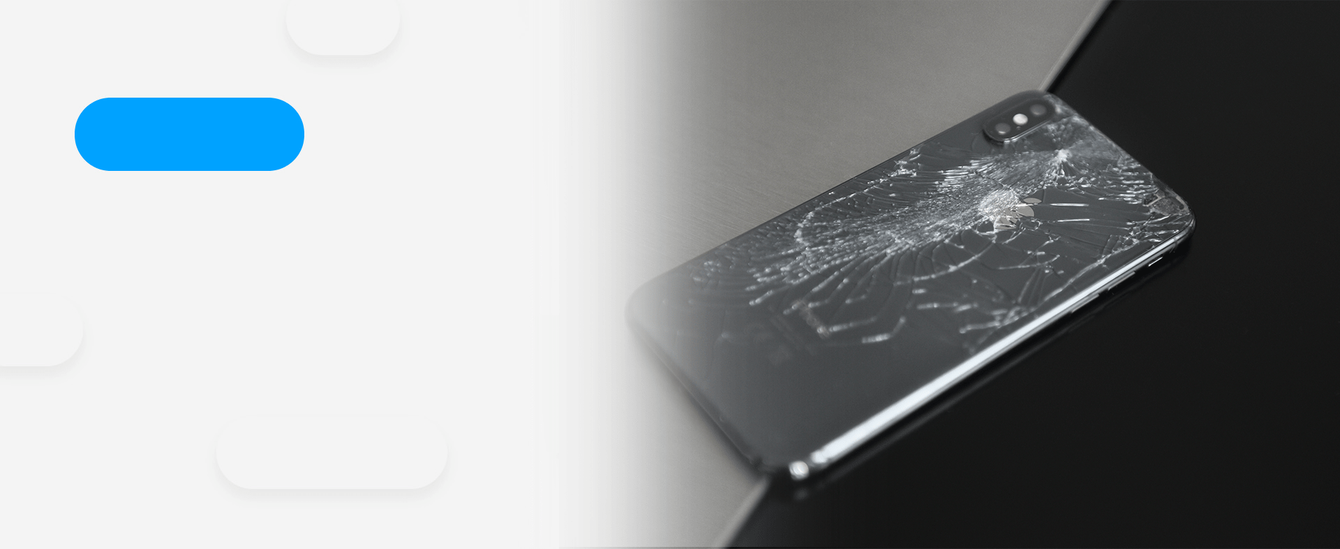 Shattered Iphone awaiting repairs.